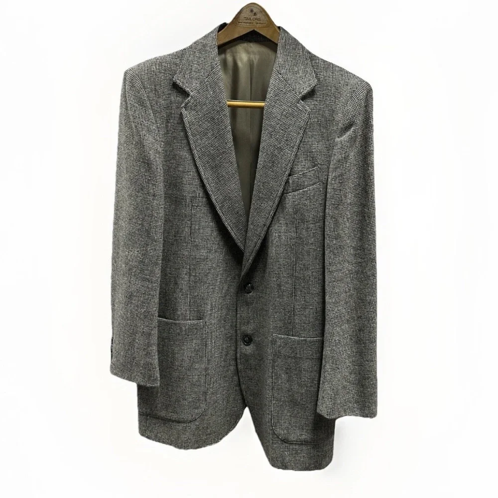 Vintage Angels Flight Tobias‎ Kotzin Men’s 40R Blazer Jacket Gray Wool Tweed USA